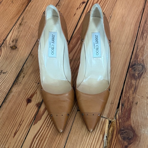 Jimmy Choo Brown Leather Pointed Heels - Picture 1 of 5